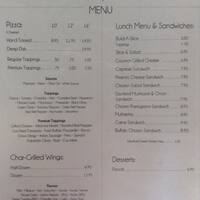 Basil Gourmet Pizza Bar Menu