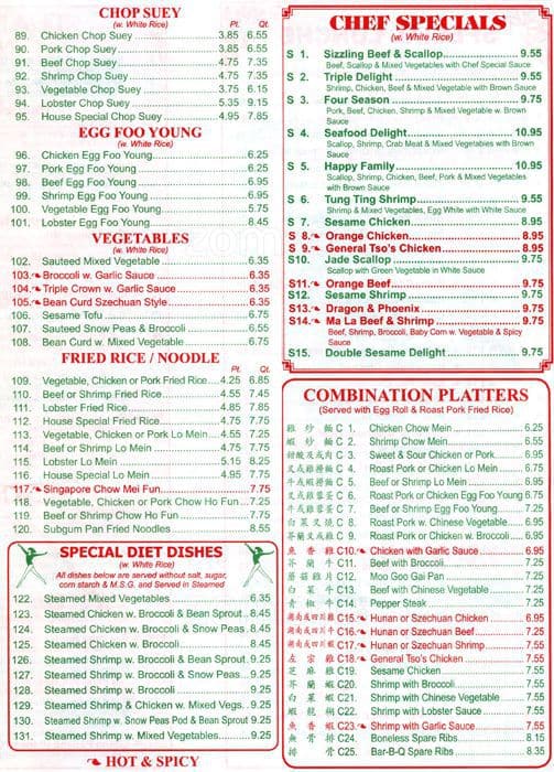 Szechuan Garden Menu Menu For Szechuan Garden Bridesburg