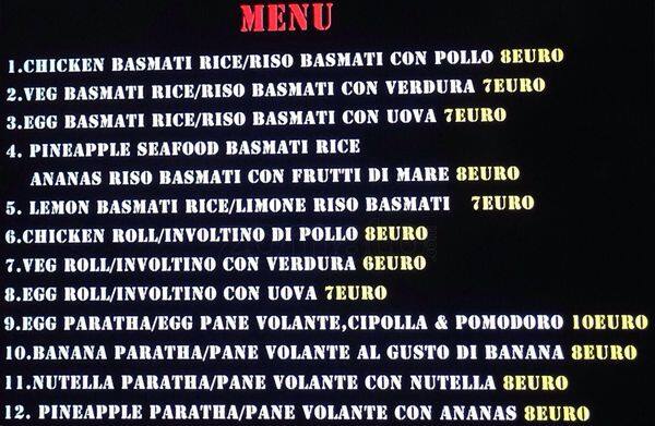 Menu di Pane Volante e Sushi Basmati 