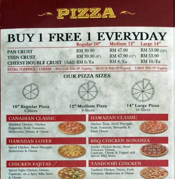 Canadian 2for1 Pizza Desa Sri Hartamas Kuala Lumpur