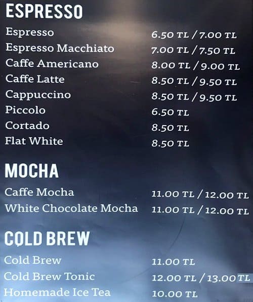 Espresso Lab Menü, Espresso Lab, Fatih Merkez, İstanbul için Menü