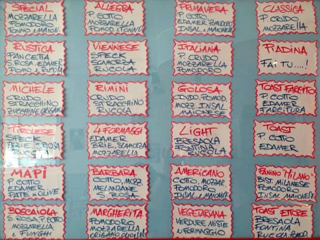 Menu di Cafè Maria 