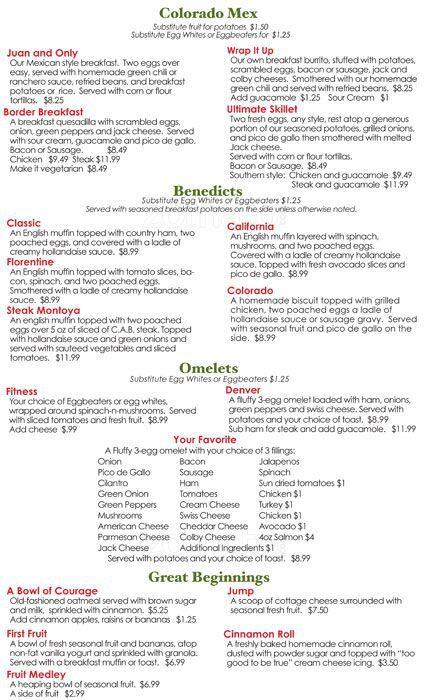 Great Beginnings Cafe Menu, Menu for Great Beginnings Cafe, Lone Tree ...