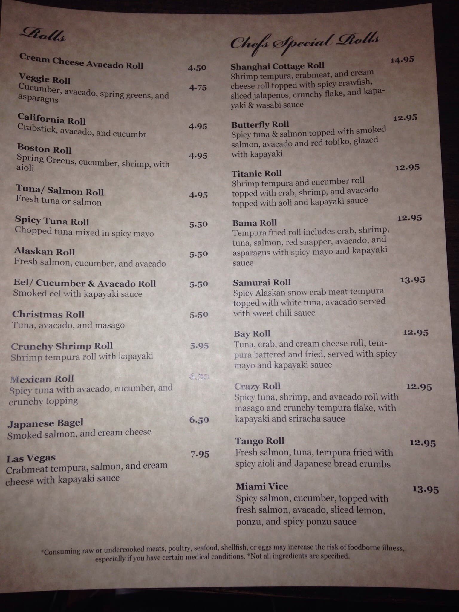 Menu At Shanghai Cottage Restaurant Fairhope
