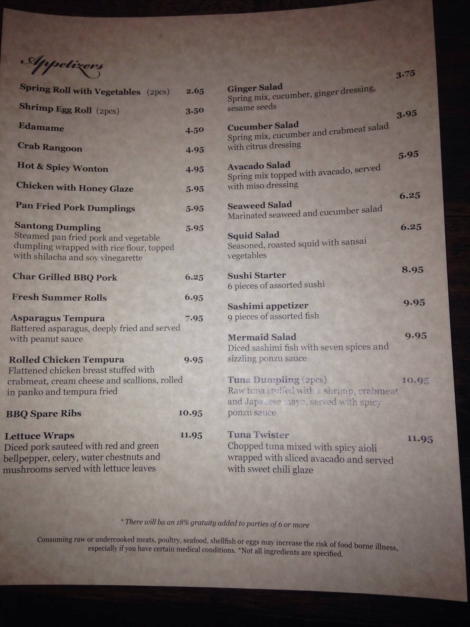 Menu At Shanghai Cottage Restaurant Fairhope