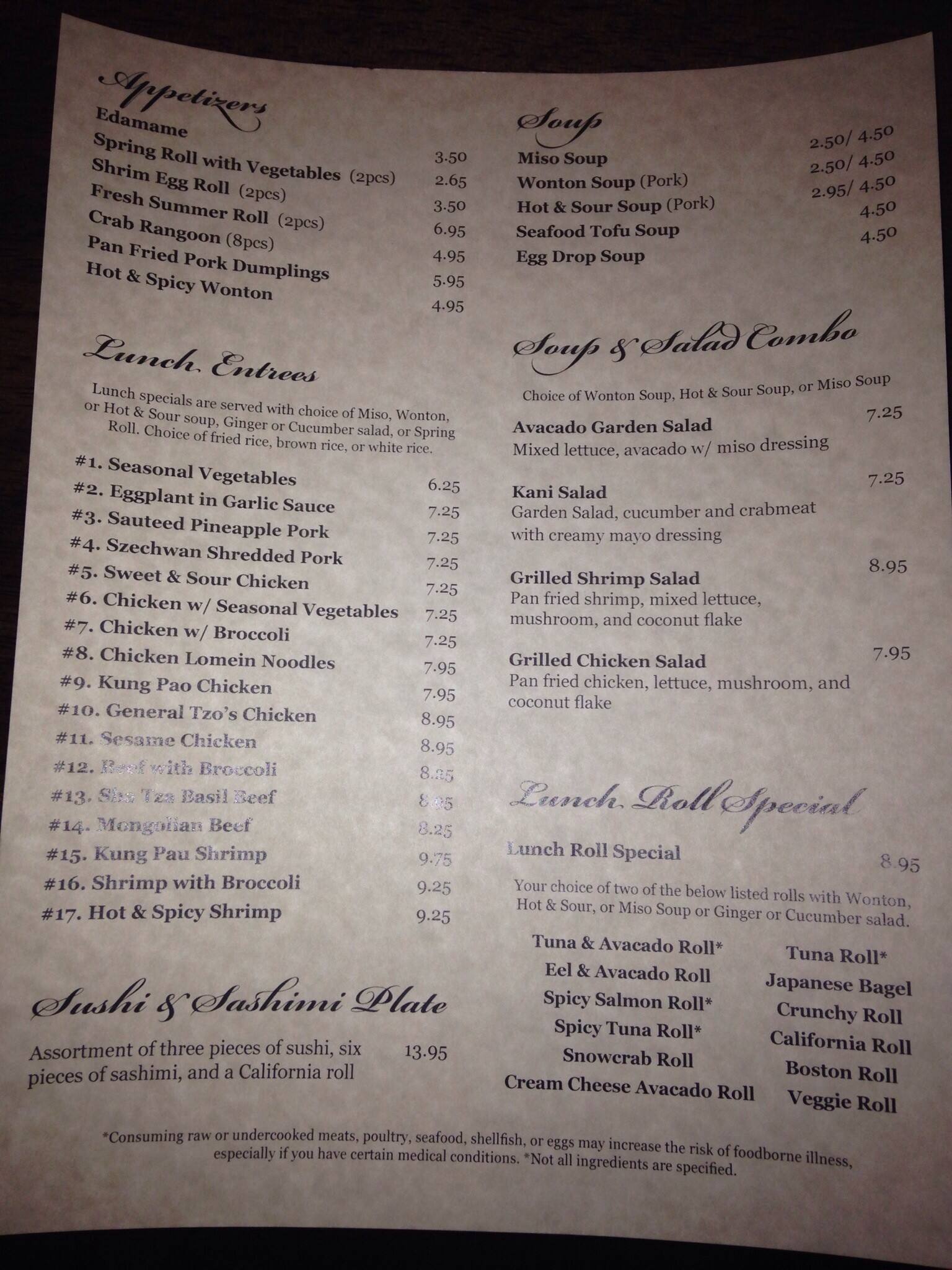 Menu At Shanghai Cottage Restaurant Fairhope
