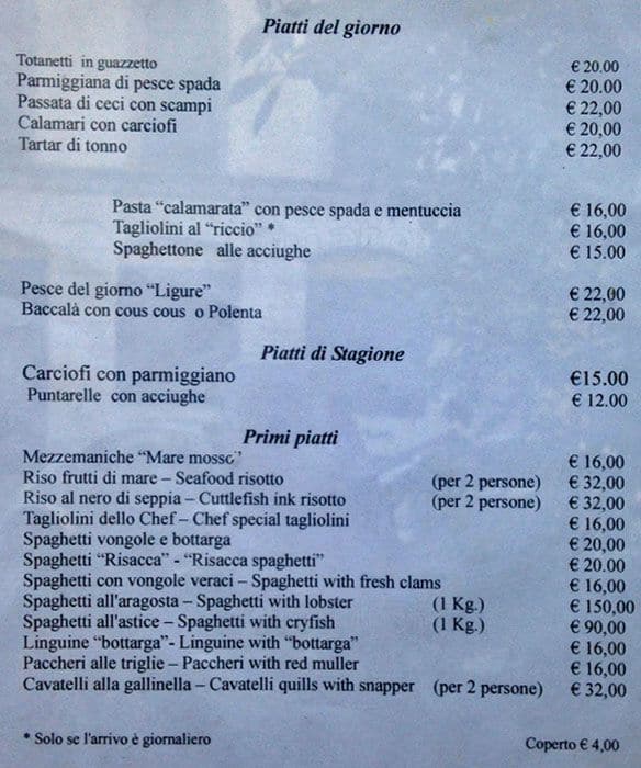 Menu di Osteria La Risacca 6 