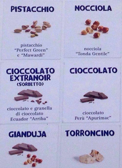 Menu di Grom 