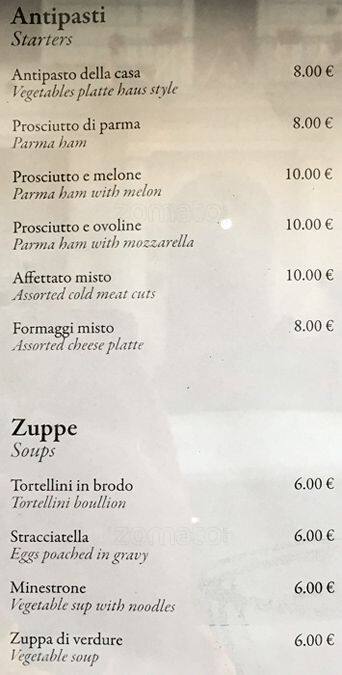 Menu di Trattoria Grotta Amatriciana 