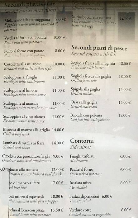 Menu di Trattoria Grotta Amatriciana 