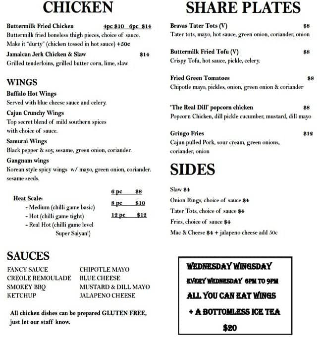Menu at RoyAl's Chicken & Burgers restaurant, East Victoria Park