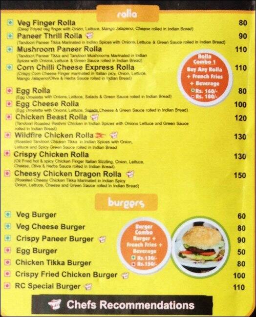 Menu at Rolla Costa, Delhi