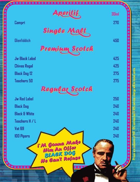 U Turn - Box Office menu