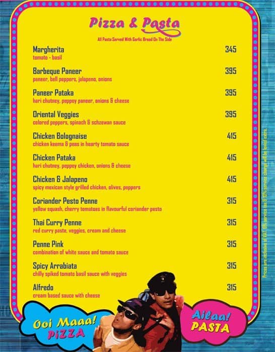 U Turn - Box Office menu