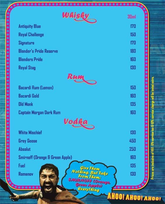 U Turn - Box Office menu
