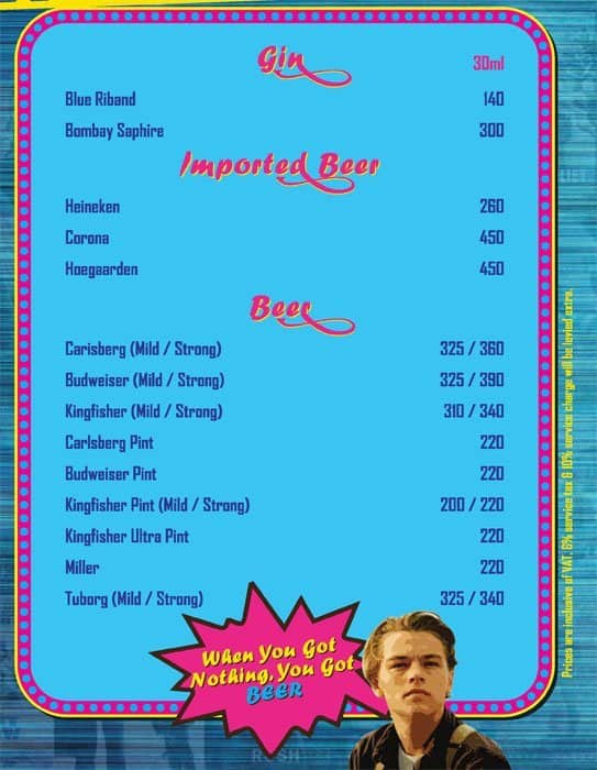 U Turn - Box Office menu