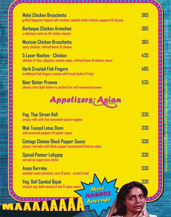 U Turn - Box Office menu