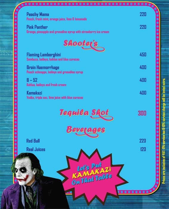 U Turn - Box Office menu