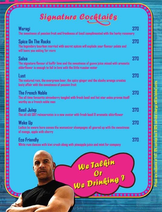 U Turn - Box Office menu