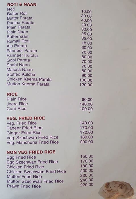 Dolphin Biryani House menu