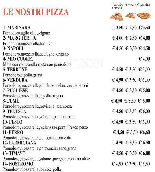 Menu di Timavo 