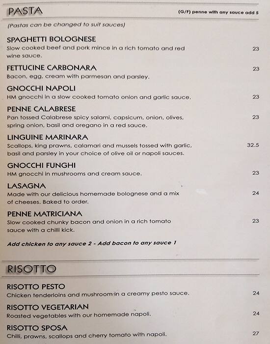 Menu at Piccolino Express (takeaway) pizzeria, Burwood East