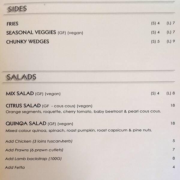 Menu at Piccolino Express (takeaway) pizzeria, Burwood East