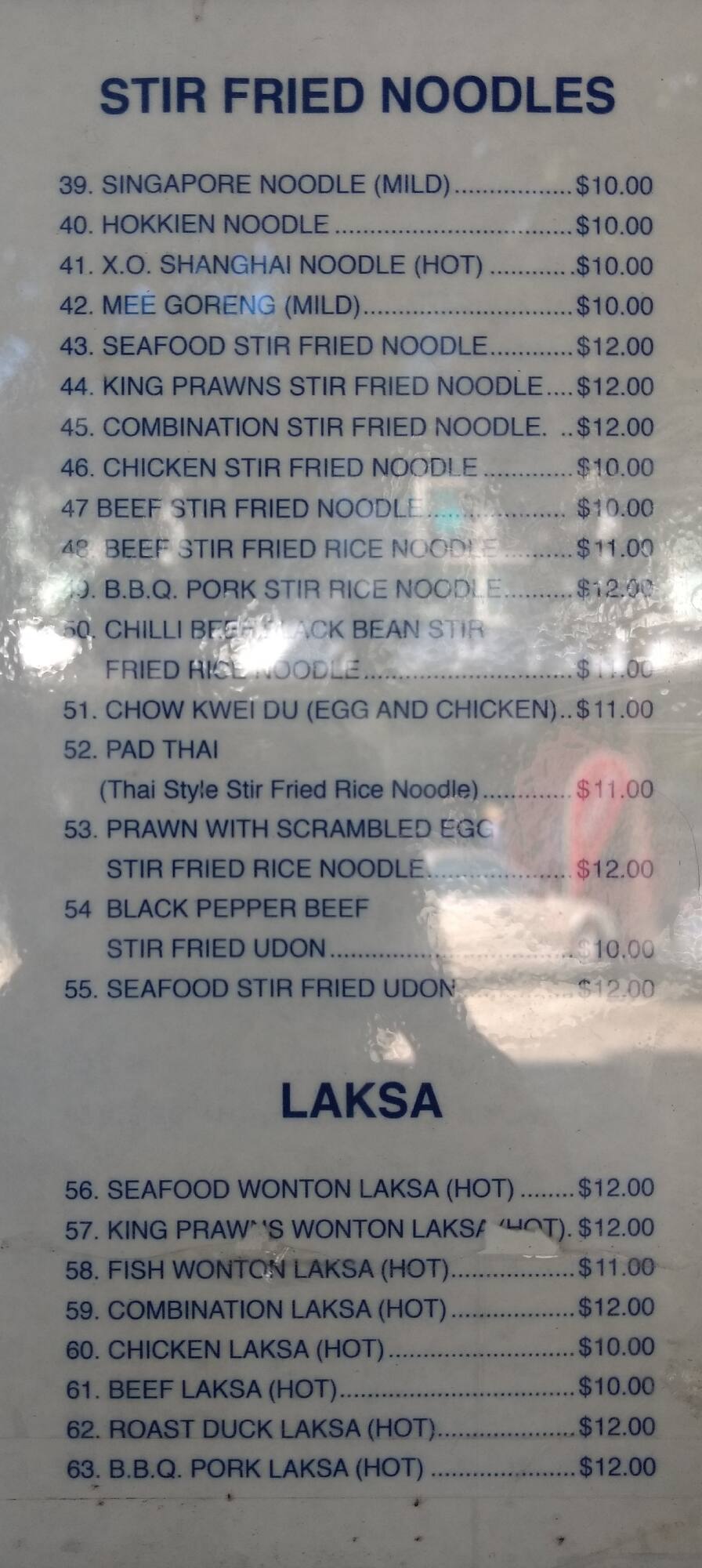 Menu at The Best Noodle Inn restaurant, Cronulla