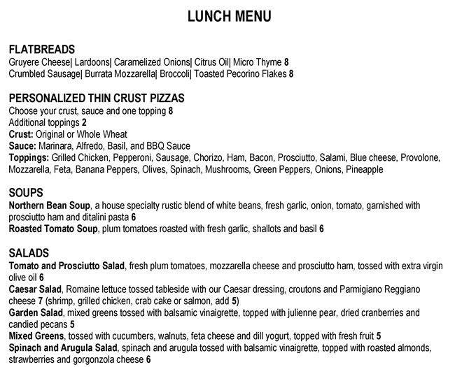 Basil's Embassy Suites Menu Urbanspoon/Zomato