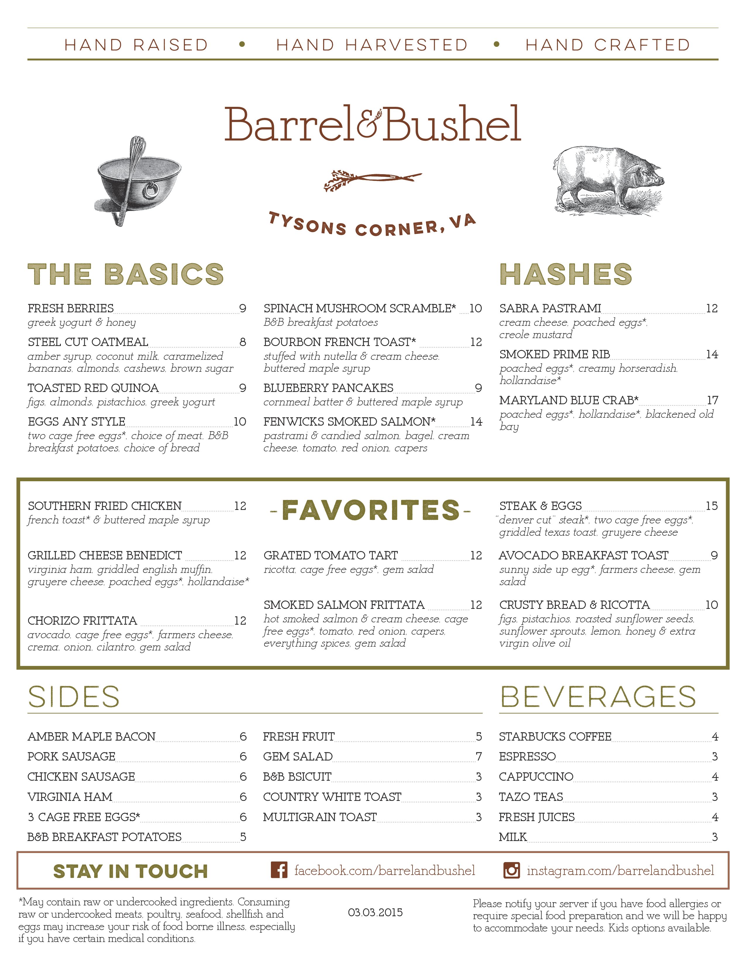 Barrel & Bushel Menu, Menu For Barrel & Bushel, Tysons Corner ...