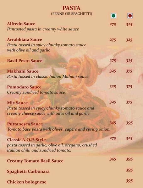 Menu of The Sweet Basil Bakery And Caf Vijay Nagar New Delhi