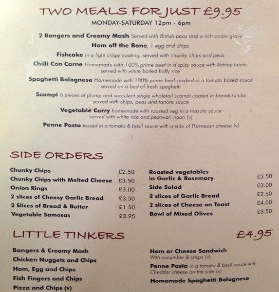 Menu at The King and Tinker pub & bar, Enfield