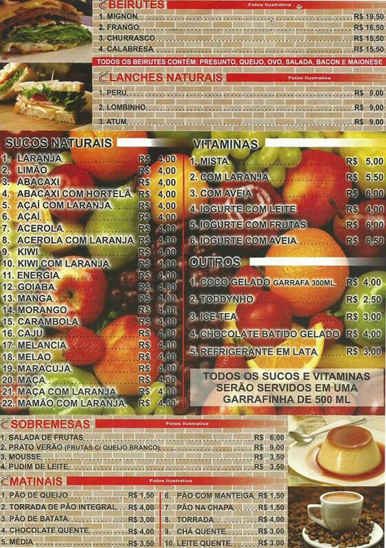 Orange Point cardápio