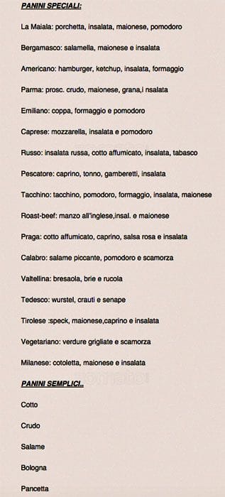 Menu di kilomangiaro 