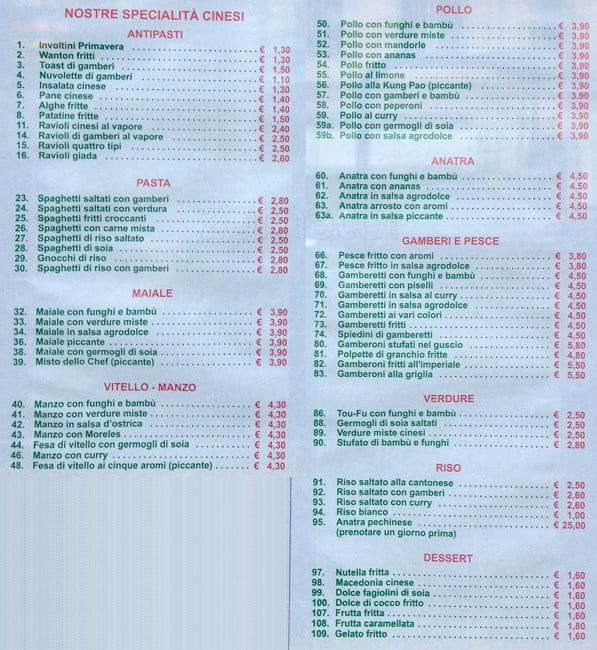 Menu di Hua Hua 