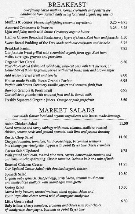 Rustic Bakery Menu, Menu for Rustic Bakery, Larkspur, Larkspur