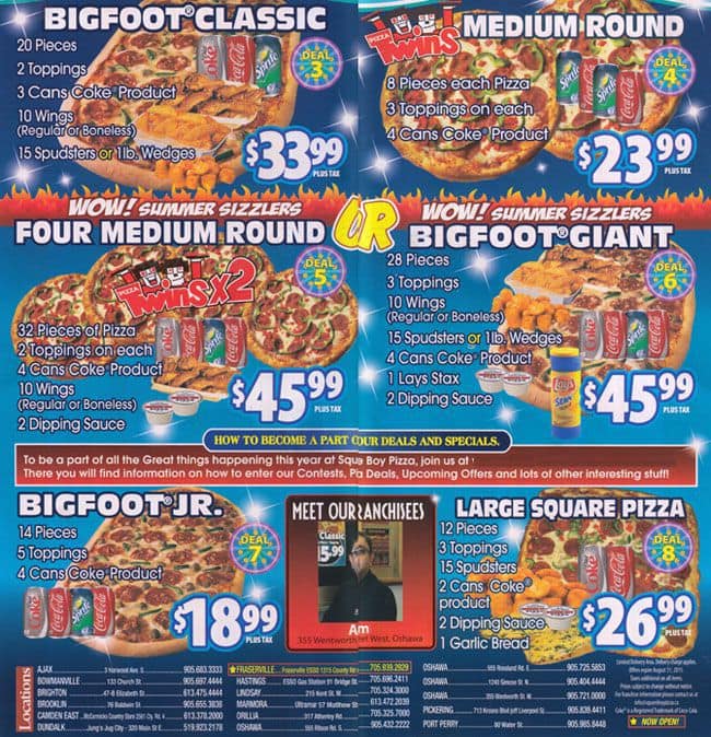 Square Boy Pizza Menu, Menu for Square Boy Pizza, Pickering, Toronto