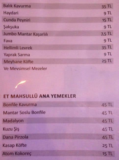 Avare menü