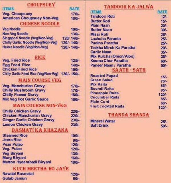 Red Chilli Menu, Menu for Red Chilli, Sector 12, Noida Zomato