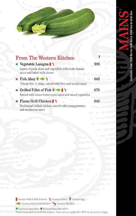 Pavilion 75 - WelcomHotel Dwarka menu