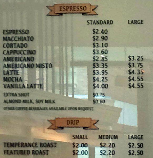 Dineen Coffee Co. Menu, Menu for Dineen Coffee Co., St. Lawrence