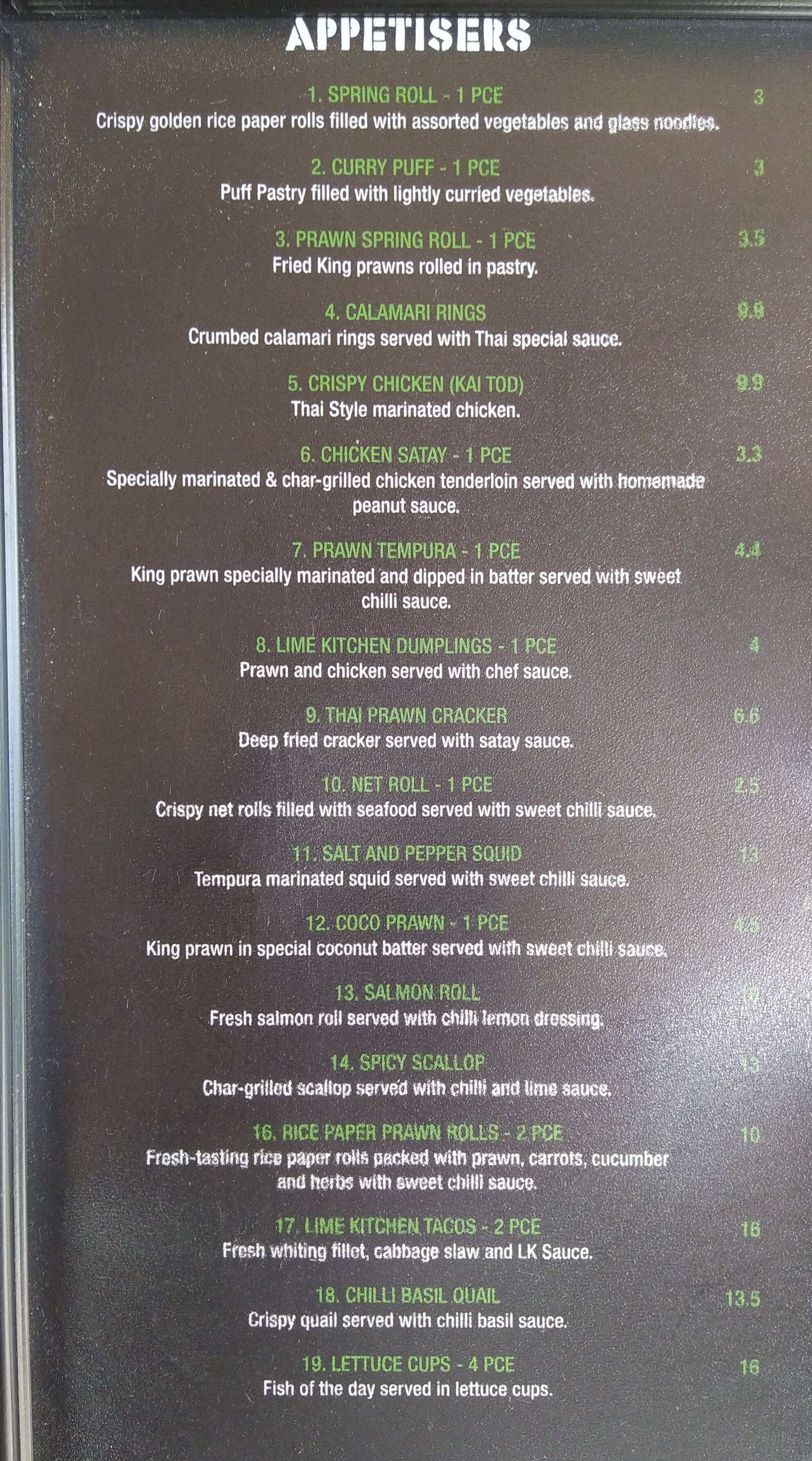 Menu at Lime Kitchen Granville restaurant, Granville