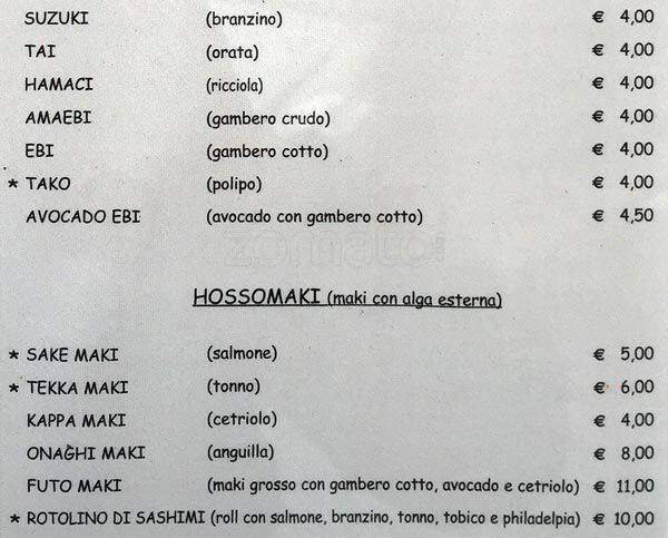Menu di Soho Café 