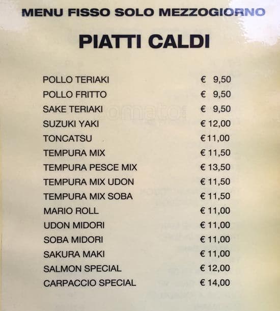 Menu di Soho Café 