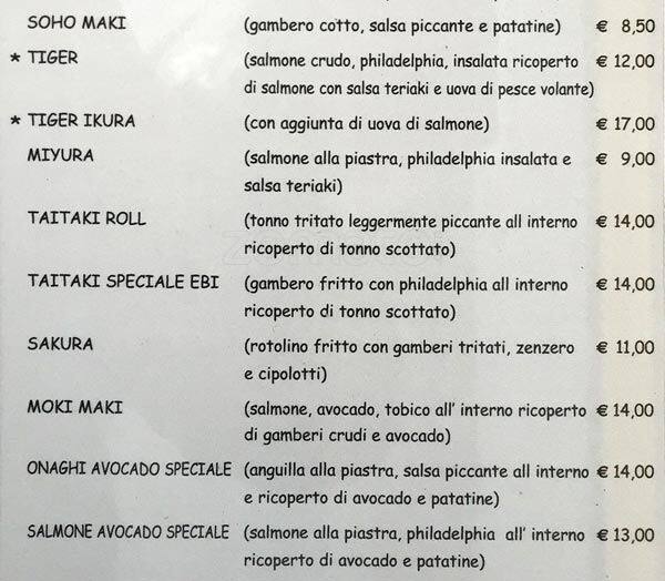 Menu di Soho Café 
