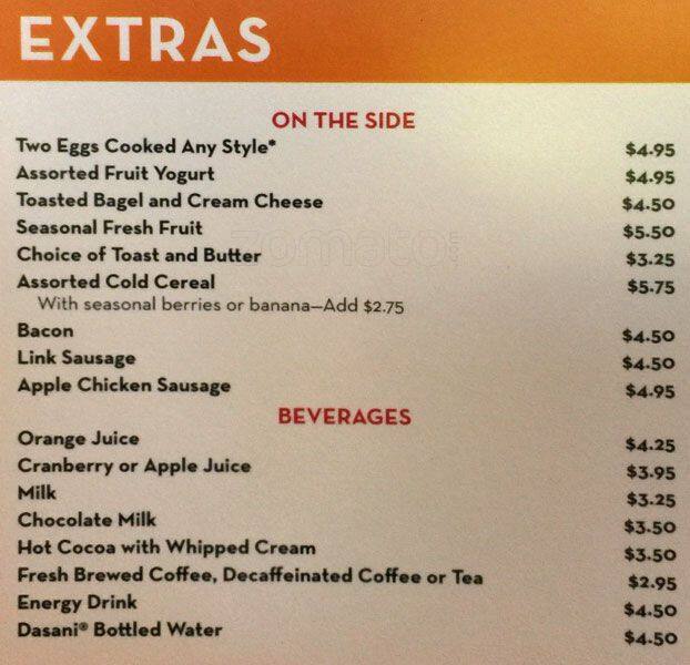 Menu at Jonah's Restaurant, Bellevue