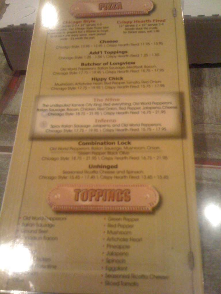 Next Door Pizza And Pub Menu Menu For Next Door Pizza And Pub