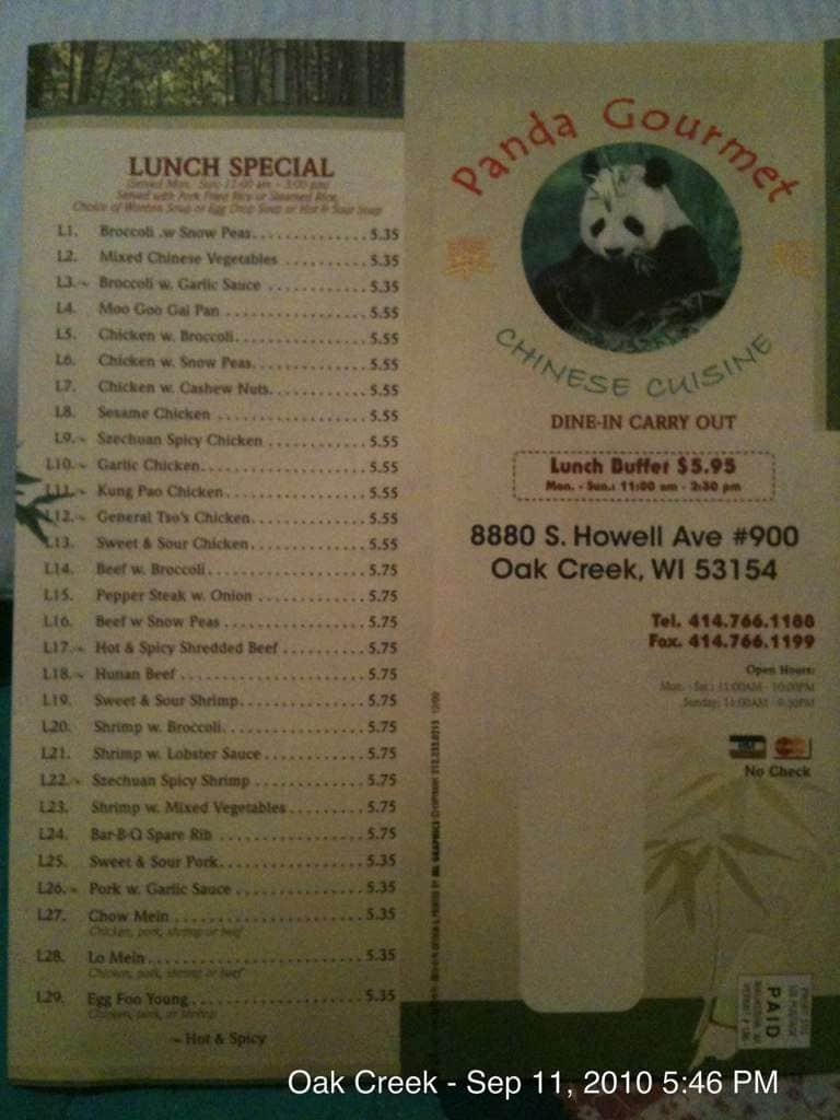 panda huntsville al menu