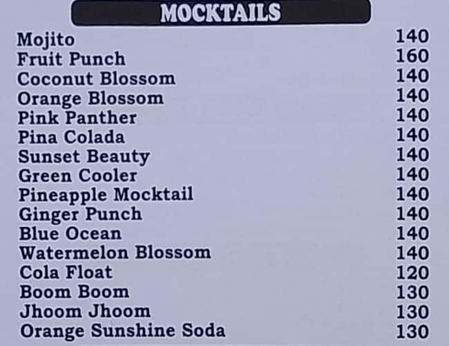 Garnish menu