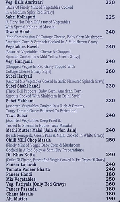 Garnish menu